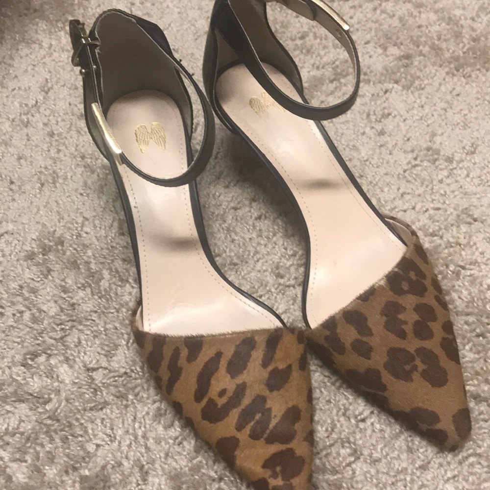 Women’s cheetah and gold heels